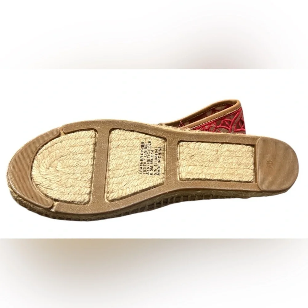NWT- TORY BURCH Red Floral Espadrille Flats